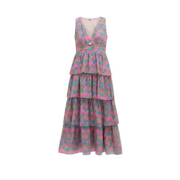 HYACINTH HOUSE Brilliant Pink Floral Bonnie Midi Dress Size S NWT - Picture 8 of 8